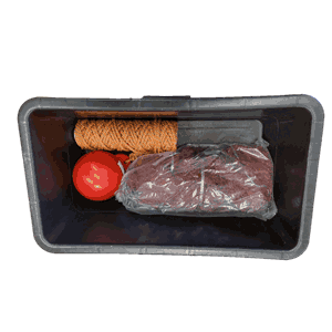 63mm trollgarn i plastkasse med 30m tau og blåse