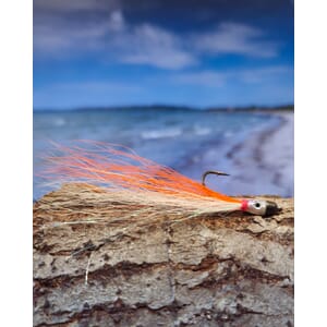 Jiggy hvit/oransje sjøørretflue #6