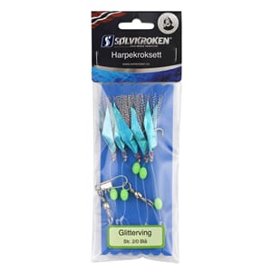 Sølvkroken Harpekroksett Glitterving Blå 2/0